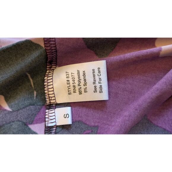 CAbi Purple Floral 3/4 Sleeve Ruched Knee Length Dress, Small  Flowy Lightweight - Picture 6 of 6